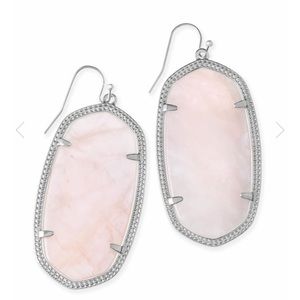 Kendra Scott Danielle Silver Earrings-Rose Quartz